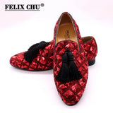 Mens Tassel Loafers Sequin Casual Shoes British Style