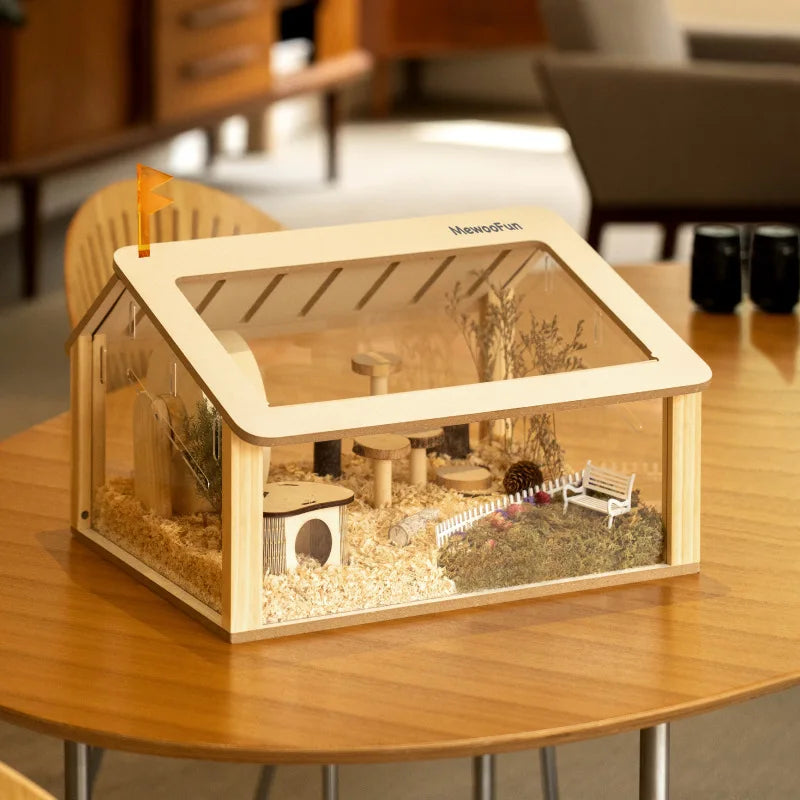 Hamster Cage Oversized Wooden Hamster House and Habitats