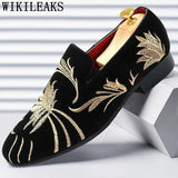 fashion loafers men shoes Embroider formal shoes men