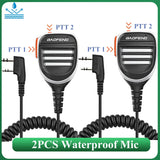 2PCS Baofeng Walkie Talkie Speaker Mic Waterproof PTT