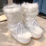 2023 Winter Snow Boots Women Ski Boots Fluffy