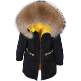 Maomaokong 2022 Real Fur Down Jacket Women Long