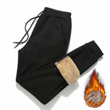 Elastic Waist Men Thickened Cotton Pants Men's Winter