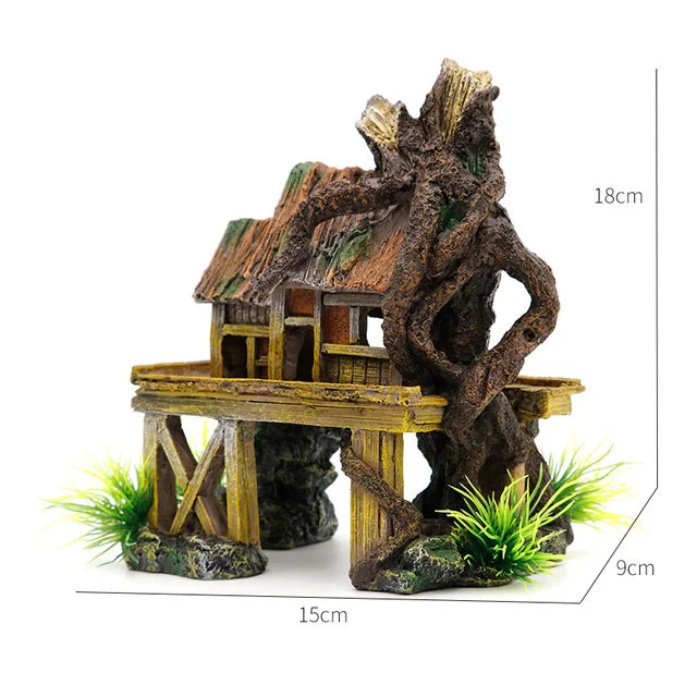 Fish Tank Plant Rockery Multi-style Aquarium Decoration,Resin Artificial