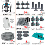 60W Self-Priming Pressurize Pump Mist Nozzle Watering System