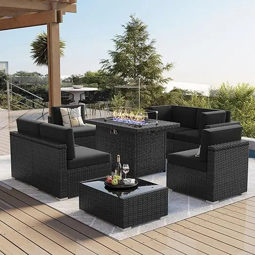 7/8 Pieces Outdoor Patio Furniture Set with Fire