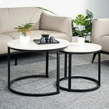 Miereirl Round Nesting Coffee Table Circle Accent Tables