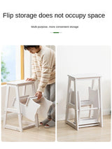 MOMO Solid Wood Folding Step Stool Home Three-step