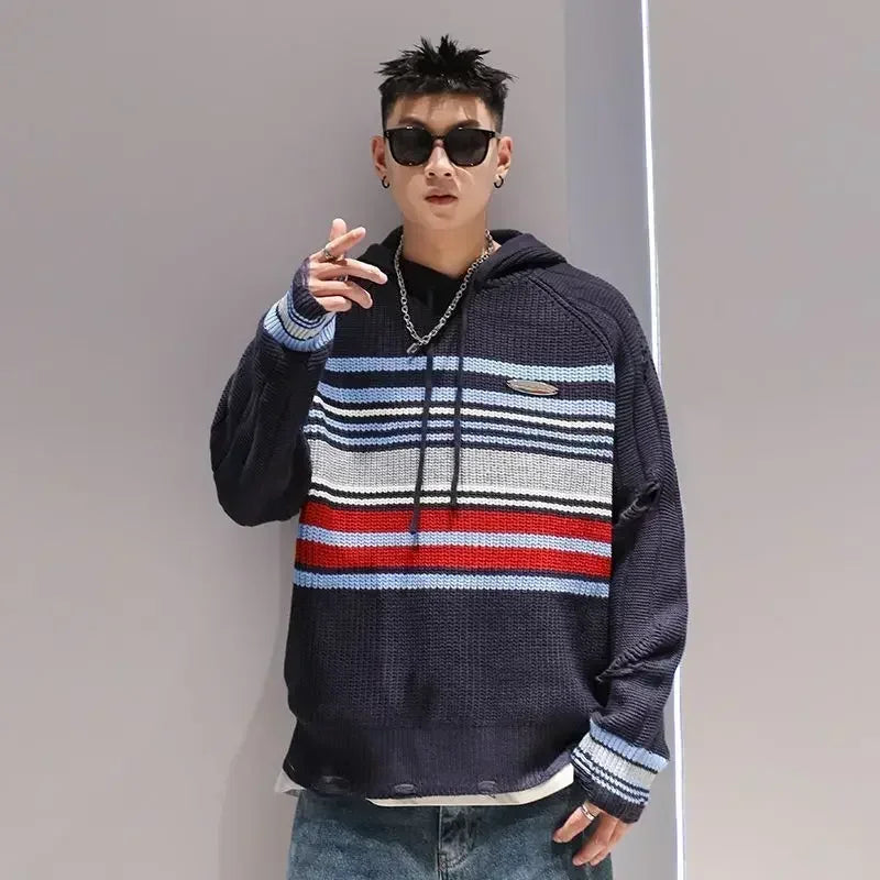 Man Clothes Aesthetic Pullovers Knitted Sweaters for Men