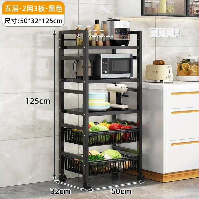 Home Kitchen Trolley Multifunction Oven Microwave Cart Moving