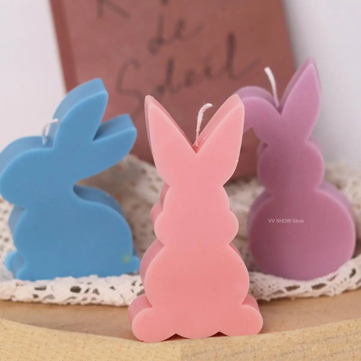 Cute Squatting Rabbit Silicone Mold 3D Animal Candle