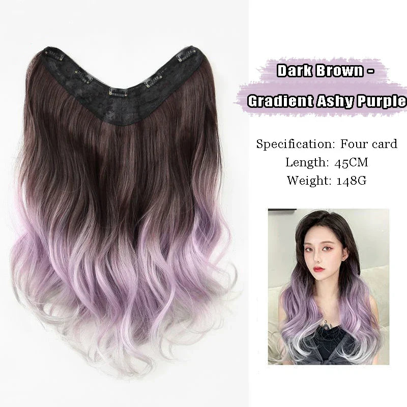 FORLISEE Synthetic Long Curly Hair Gradient Paris Painted