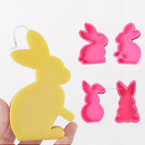 Cute Squatting Rabbit Silicone Mold 3D Animal Candle