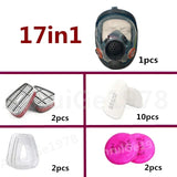 Protective mask, spray painted, chemical fire protection, wide