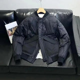 Winter Big Pocket Zipper Down Jacket Warm Vintage