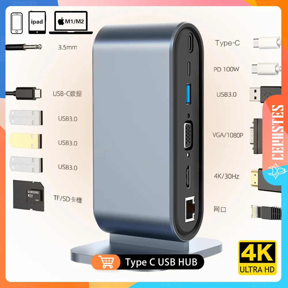 CERASTES NEW USB C HUB Type C to
