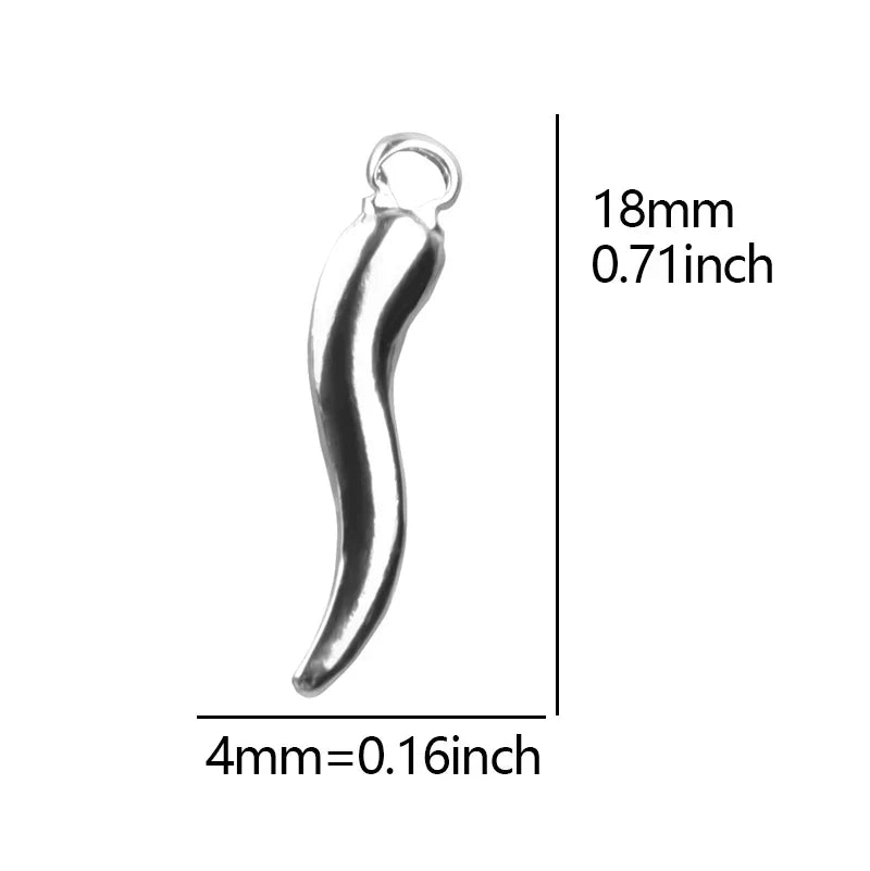 5pcs Stainless Steel Chili Charms Pendant For Jewelry