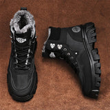 Ankle Boots Men's Winter Biker Motorcycle High Top