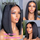 WOWANGEL Straight Bob Wig 5X5 HD Lace Closure