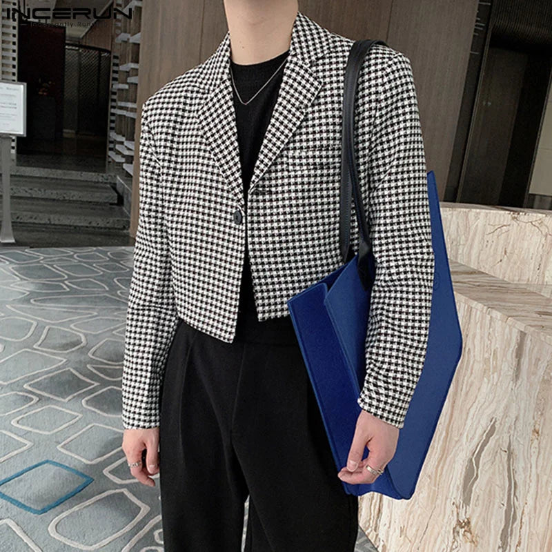 INCERUN Tops 2023 Korean Style Handsome New Mens