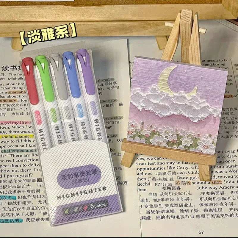 5/15/25 Colors Double Headed Highlighter Pen Set Fluorescent