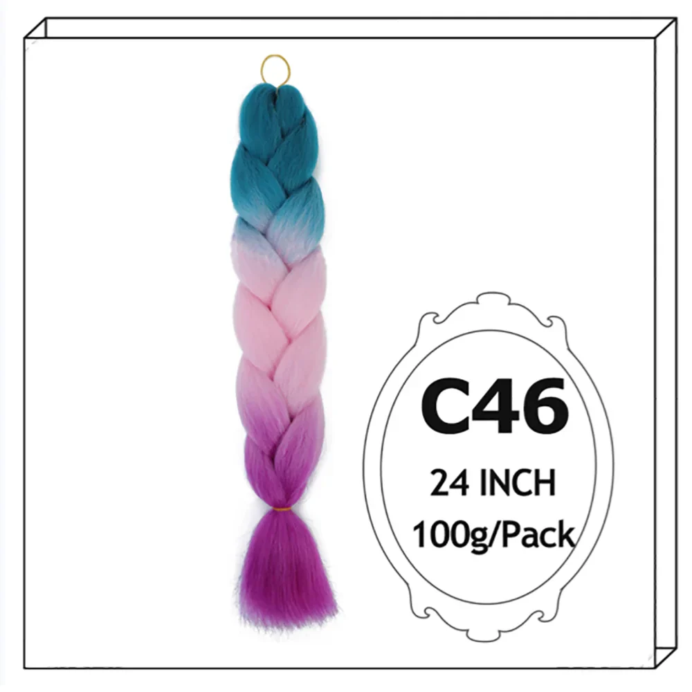 24Inch Synthetic Long Jumbo Ombre Braiding Hair For