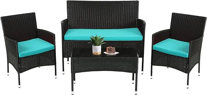 FDW Patio Furniture Set 4 Pieces Outdoor Rattan