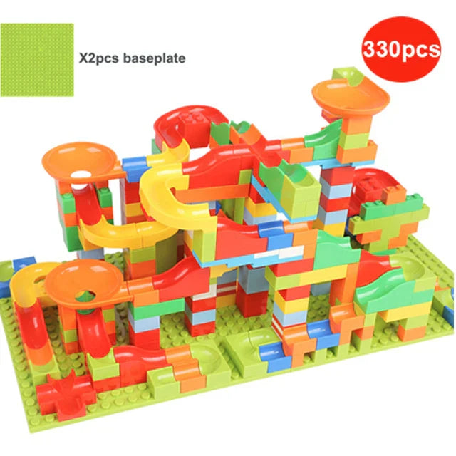 165/330pcs Small Size Marble Race Run Blocks DIY