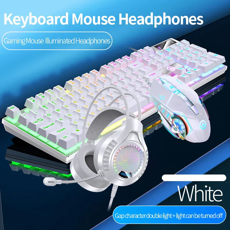 Gaming Keyboard Mouse Headphone Set Wired Backlight Game