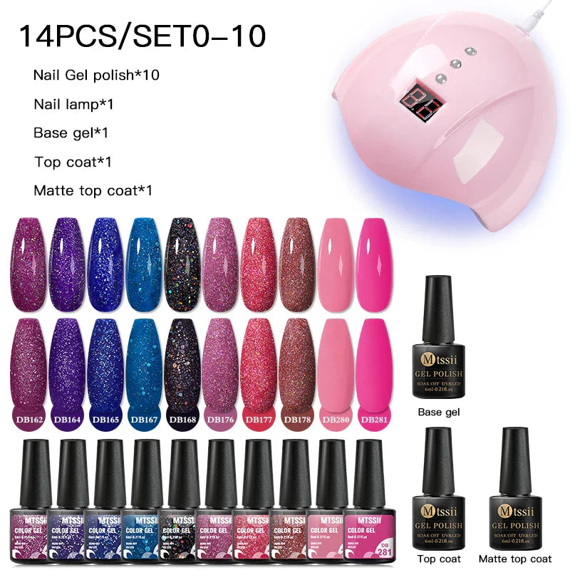 Mtssii 13/16Pcs Gel Nail Polish Set With 36W