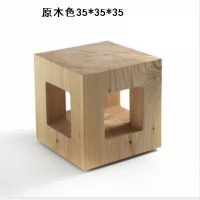 Creative Solid Wood Stool Log Pouf Sitting Stool