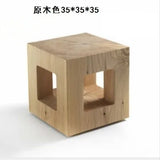 Creative Solid Wood Stool Log Pouf Sitting Stool