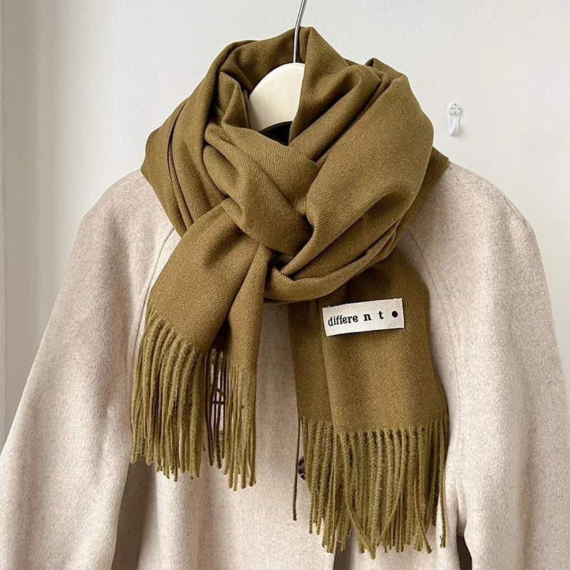 Luxury Brand Wool Scarf For Women Men Solid