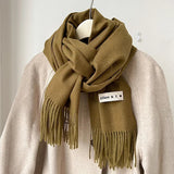 Luxury Brand Wool Scarf For Women Men Solid