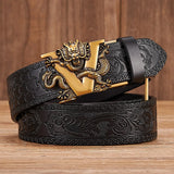 3.5CM V Buckle Cowskin Genuine Leather Belt Quality