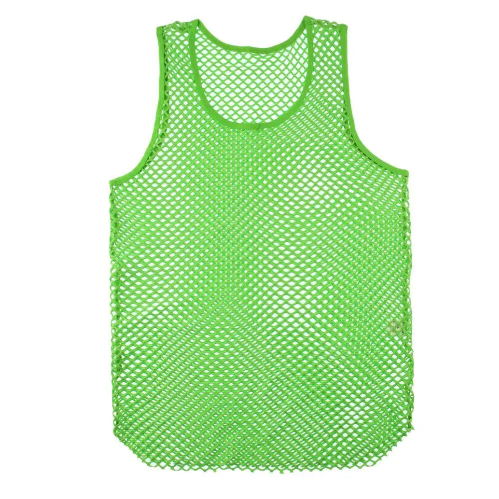 Mens Tank Tops Transparent Big Mesh Sleeveless Singlet