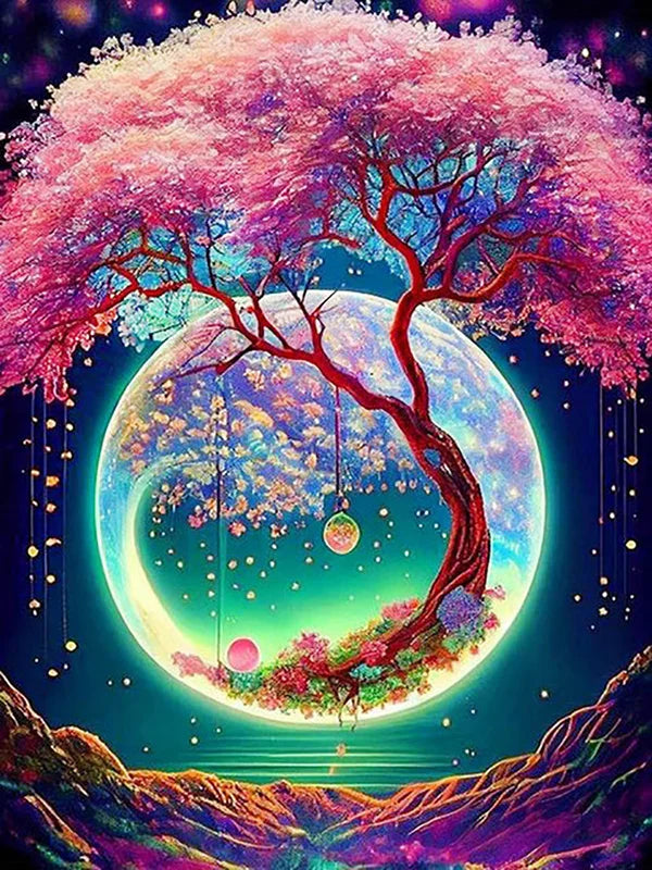 Colorful Trees And The Moon Personality DIY Full