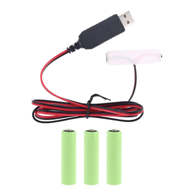 LR6 AA Battery USB Power Supply Cable for