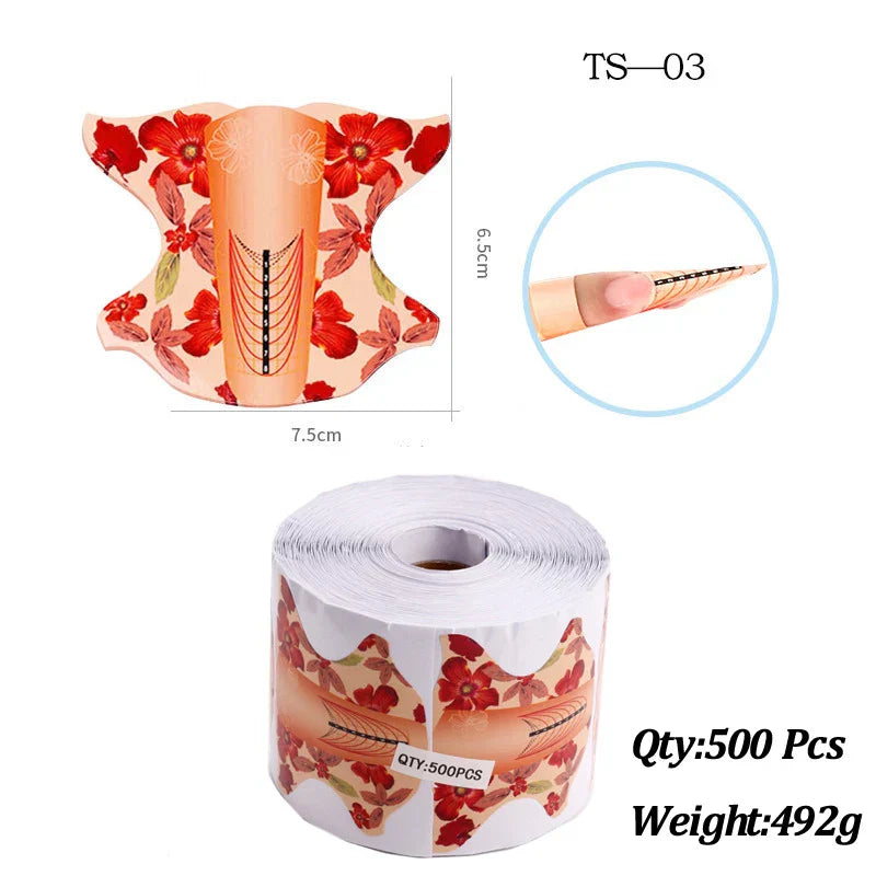 500Pcs Nail Form Nail Paper Holder Tools Forms