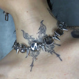 2023 New Rivet Punk Necklace Geometry Spine Thorny