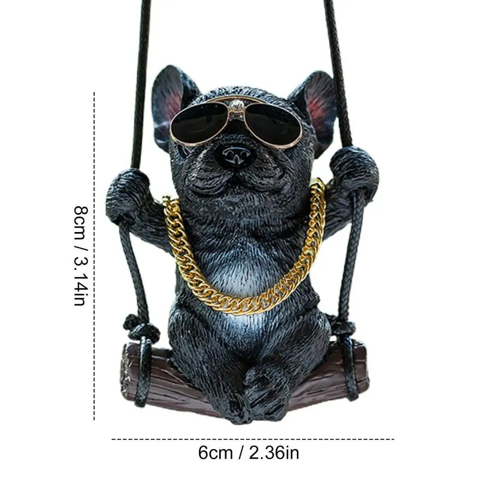 Cute Swing Dog Bulldog Model Auto Rearview Mirror