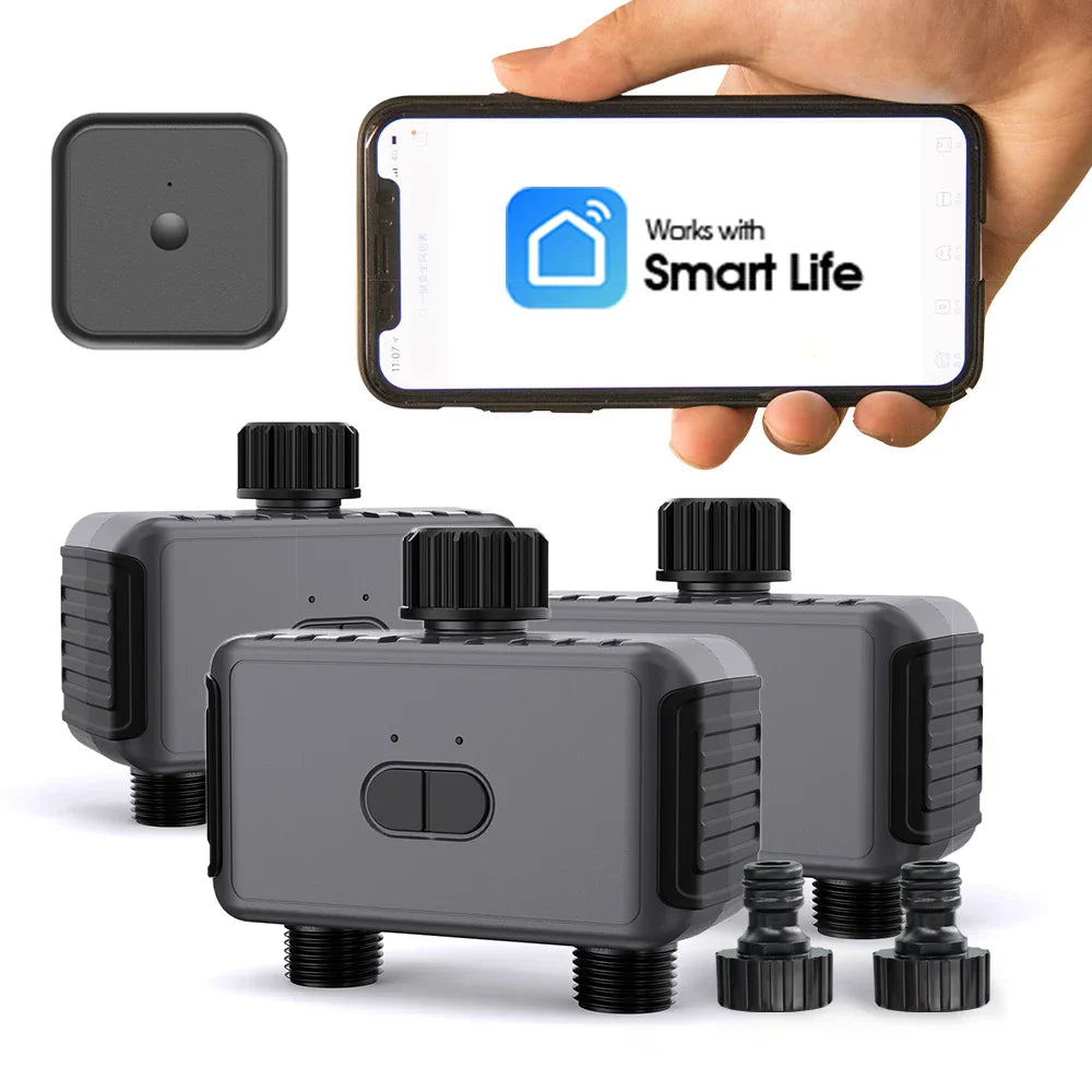 WiFi Bluetooth-compatible 2 Outlet Garden Water Timer Wireless
