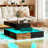 Black LED Coffee Table for Living Room Restaurant