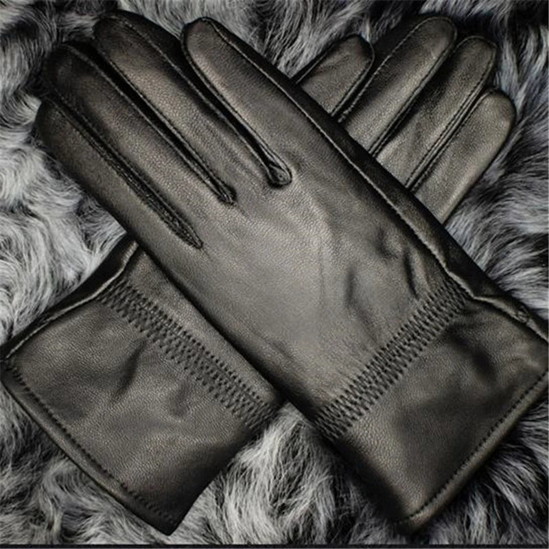 Children Autumn Sheepskin Plus Velvet Thick Gloves Boys