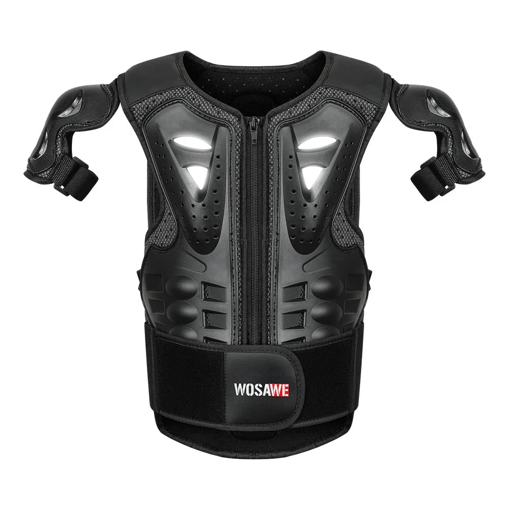 WOSAWE Kids Motorcycle Children Armor Vest Back Protection Motorbike Chest Back Protector Motocross Racing Vest Protective Gear