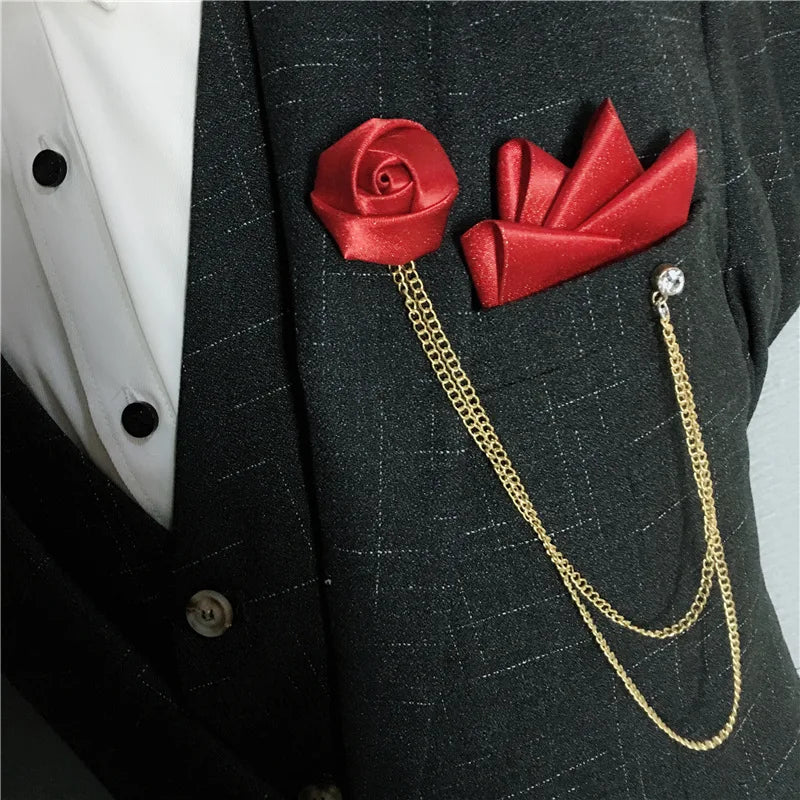 Men's Bow Tie Corsage Pocket Towel Sets British