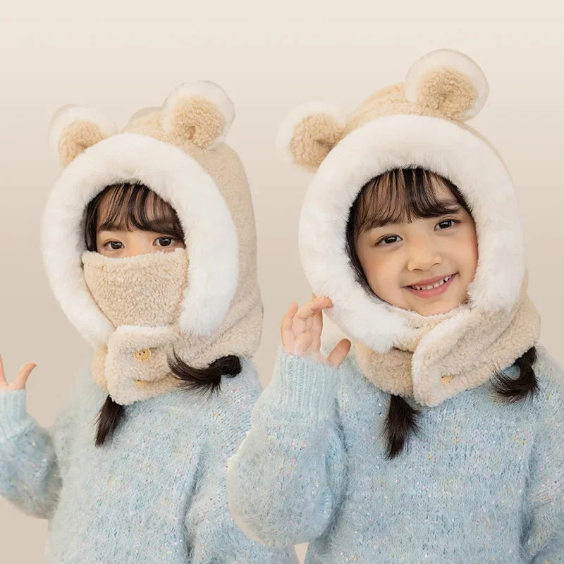 New Children's Hat Cartoon Bear Ear Flags Pullover