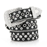 Y2K Gothic Subculture Punk Skeleton Diamond Belt Leather