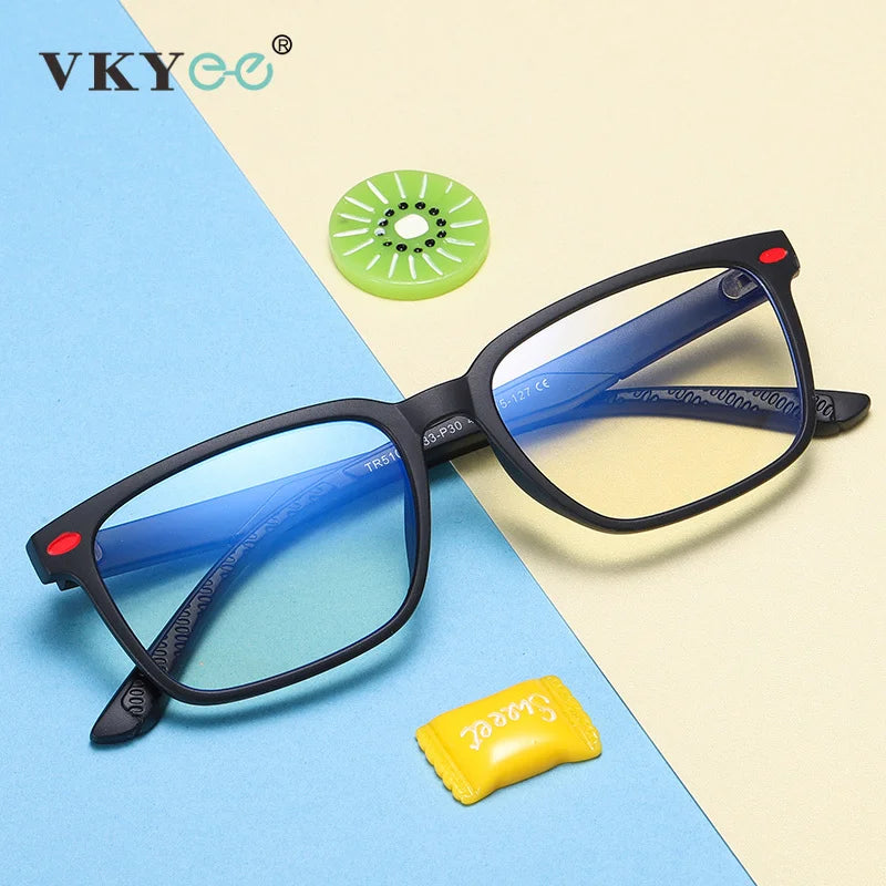 VICKY TR Classic Square Children‘s Sweet Candy Colored  Anti-blue Light Glasses Myopia Hyperopia Customizable Prescription 5101