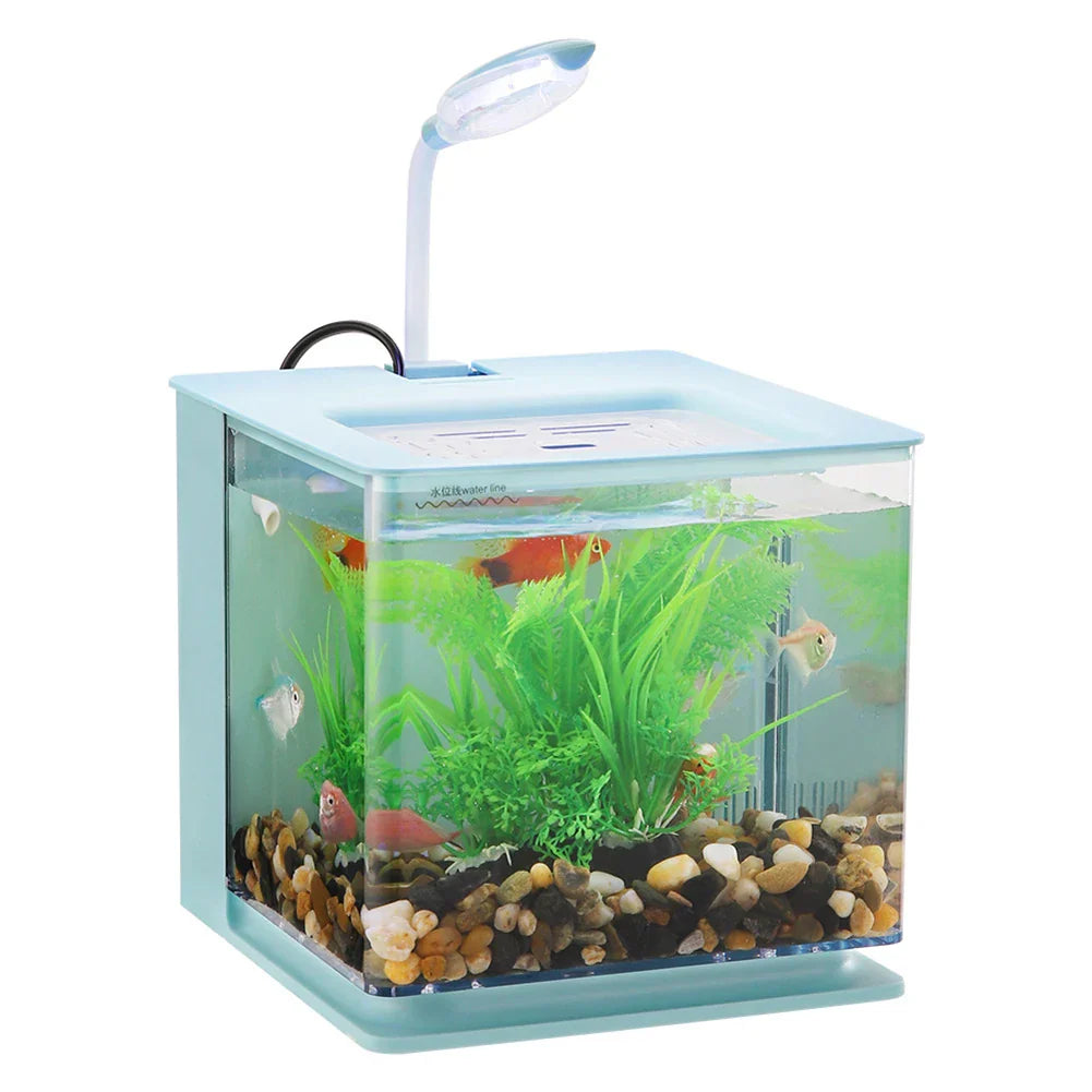 Small Fish Tank With Built-in USB Water Pump